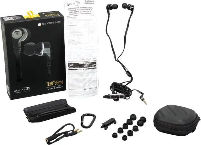 Alt view image 7 of 8 - Scosche IEM856MD Reference In-Ear Monitors with TapLINE III Remote & Microphone Black