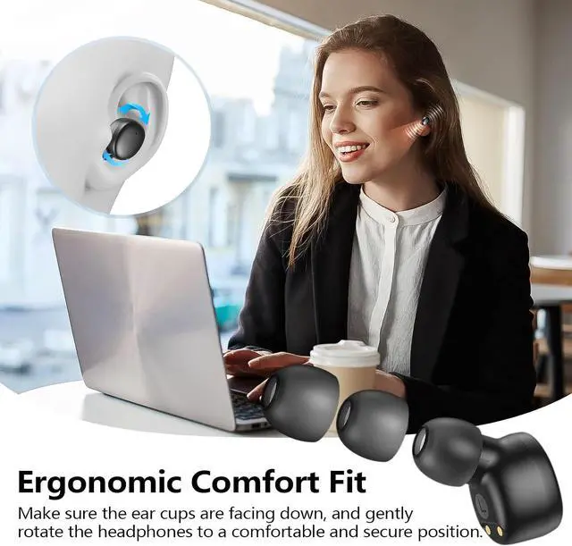 Alt view image 5 of 8 - kurdene Wireless Earbuds Bluetooth 5.3 Light Weight in Ear Headphones | Premium Sound Bass Ear buds with Charging Case, Smart Touch Control
