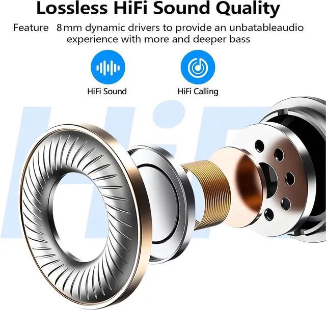 Alt view image 2 of 8 - kurdene Wireless Earbuds Bluetooth 5.3 Light Weight in Ear Headphones | Premium Sound Bass Ear buds with Charging Case, Smart Touch Control
