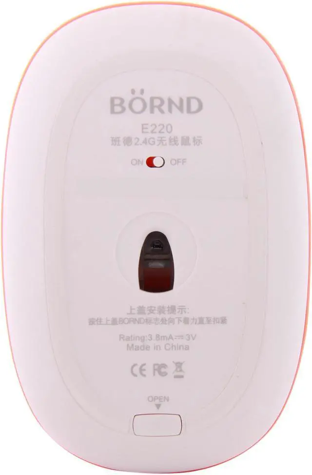 Alt view image 4 of 5 - BORND E220 3 Buttons 1 x Wheel USB 2.0 RF Wireless Optical Mouse - Slim-Rainbow