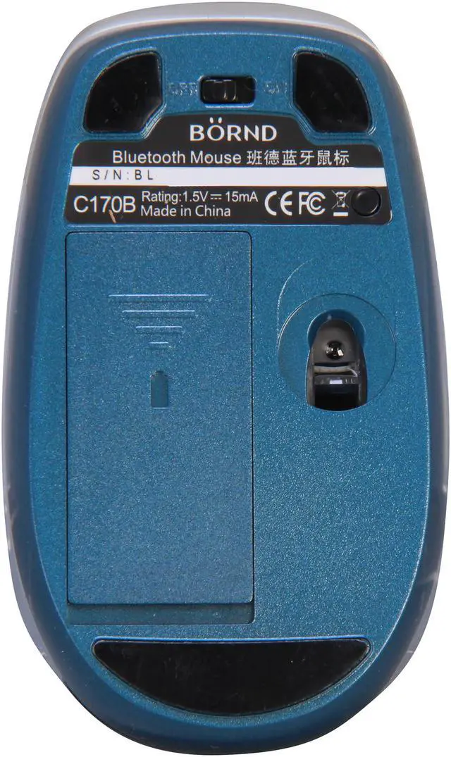 Alt view image 3 of 6 - BORND C170B Blue 3 Buttons 1 x Wheel Bluetooth Wireless Optical Mouse