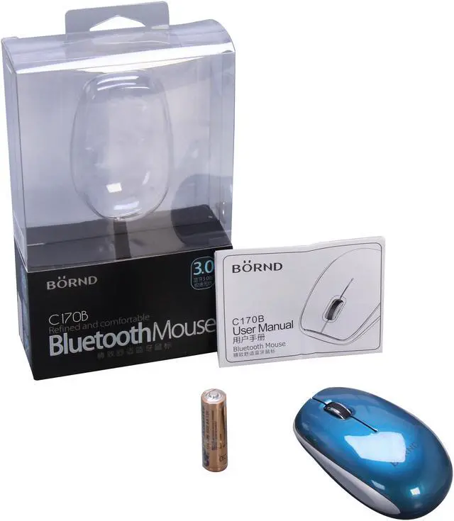 Alt view image 5 of 6 - BORND C170B Blue 3 Buttons 1 x Wheel Bluetooth Wireless Optical Mouse