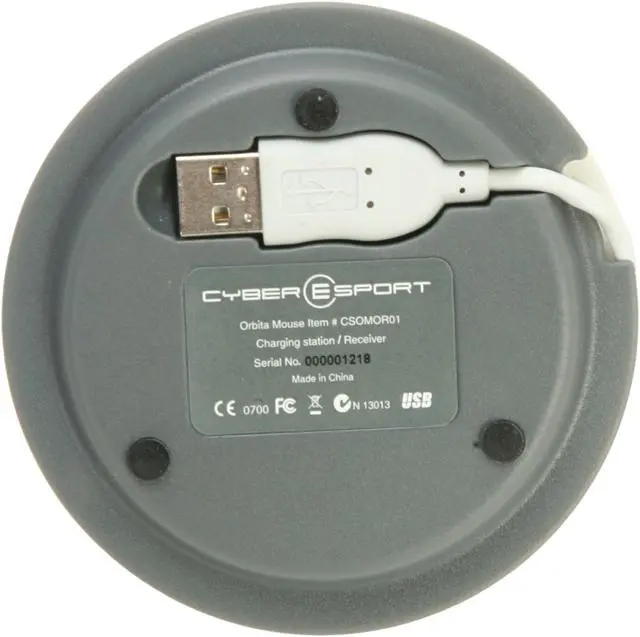 Alt view image 10 of 11 - CYBER SPORT CSOMOR01 White 6 Buttons USB 2.4GHz Wireless Optical 800 dpi Orbita Mouse