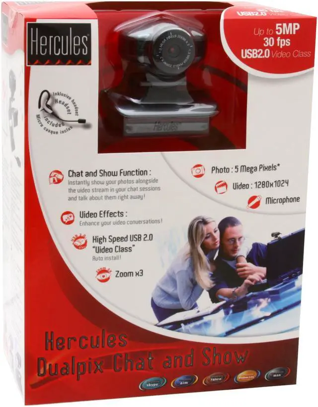 Alt view image 8 of 8 - Hercules Dualpix Chat and Show 1.3 M Effective Pixels USB 2.0 Webcam