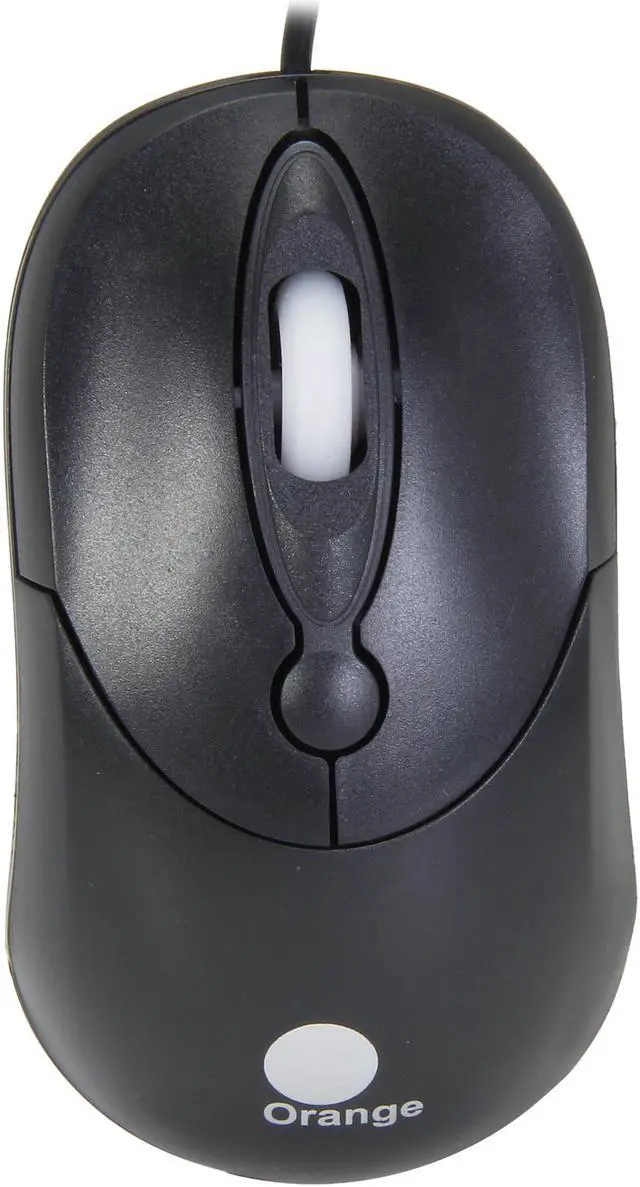 Alt view image 2 of 6 - Orange MOUC6838BK Black 3 Buttons 1 x Wheel PS/2 Wired Optical Mouse