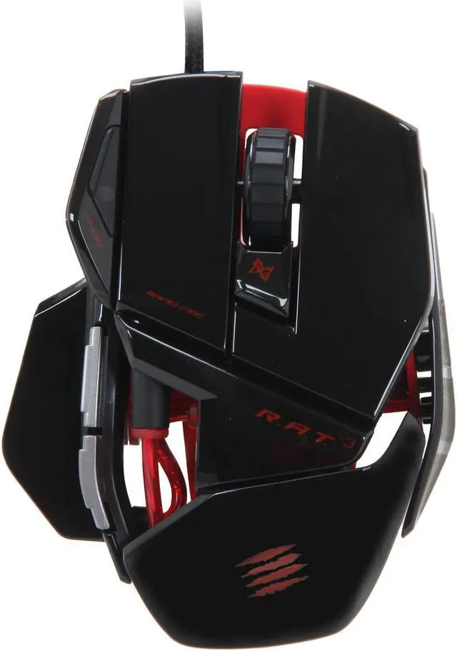 Alt view image 2 of 5 - Mad Catz R.A.T.3 Optical Gaming Mouse for PC and Mac - Gloss Black