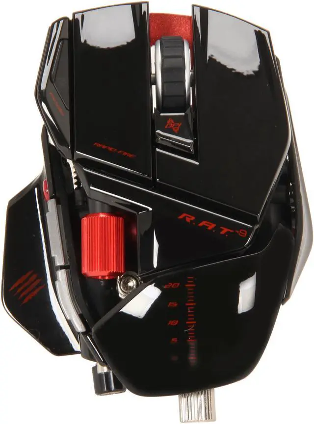 Alt view image 2 of 4 - Mad Catz R.A.T. 9 MCB4370900C2/02/1 Glossy Black 6 Buttons 1 x Wheel USB Laser Gaming Mouse for PC and Mac