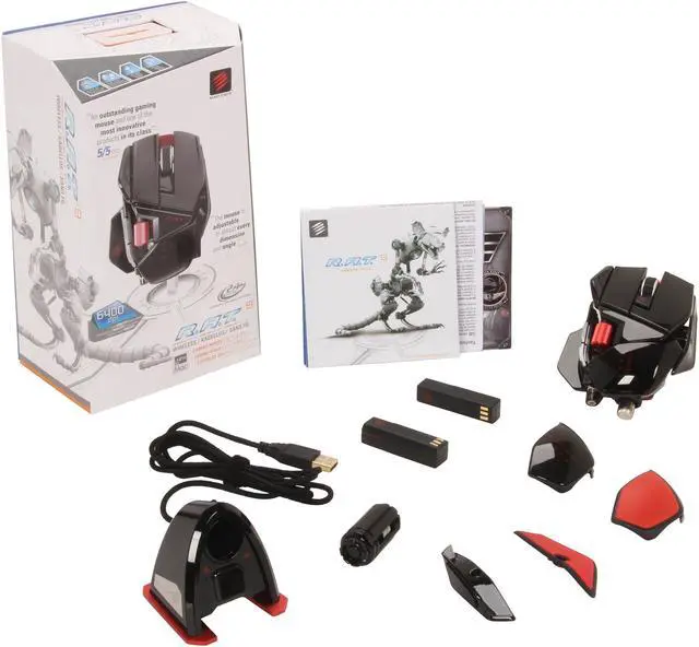 Alt view image 4 of 4 - Mad Catz R.A.T. 9 MCB4370900C2/02/1 Glossy Black 6 Buttons 1 x Wheel USB Laser Gaming Mouse for PC and Mac