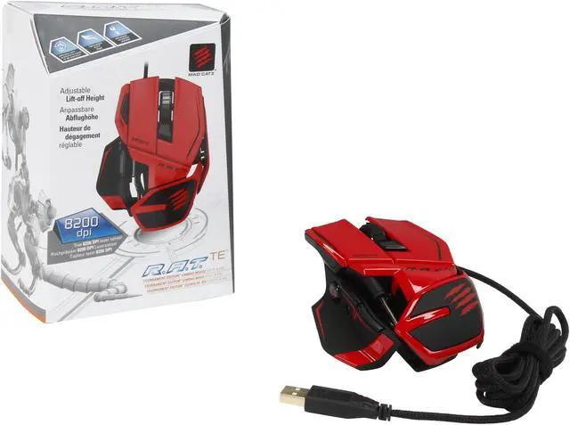 Alt view image 6 of 6 - Mad Catz R.A.T.TE Tournament Edition Gaming Mouse for PC and Mac - Red