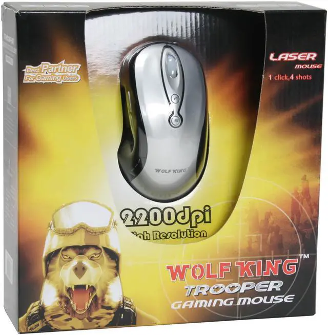 Alt view image 10 of 10 - WOLF KING Trooper WOLTROOPERSILVER Silver 7 Buttons 1 x Wheel USB Laser Mouse