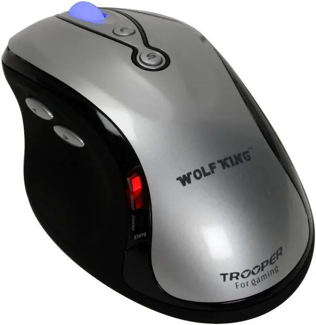 Alt view image 2 of 10 - WOLF KING Trooper WOLTROOPERSILVER Silver 7 Buttons 1 x Wheel USB Laser Mouse