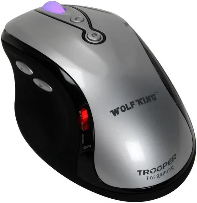 Alt view image 3 of 10 - WOLF KING Trooper WOLTROOPERSILVER Silver 7 Buttons 1 x Wheel USB Laser Mouse