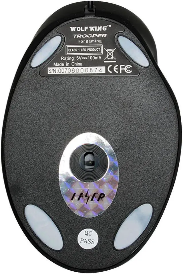 Alt view image 8 of 10 - WOLF KING Trooper WOLTROOPERSILVER Silver 7 Buttons 1 x Wheel USB Laser Mouse