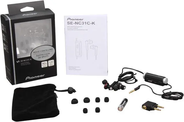 Alt view image 5 of 5 - Pioneer SE-NC31C-K 3.5mm 3P mini Connector In-Ear Noise Cancelling Headphone