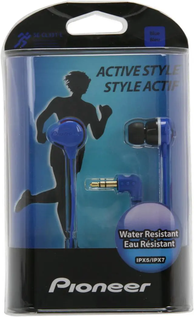 Alt view image 4 of 4 - Pioneer SE-CL331-L 3.5mm Connector Canal Water-Resistant Stereo Earbud Earphone for sports (Blue)