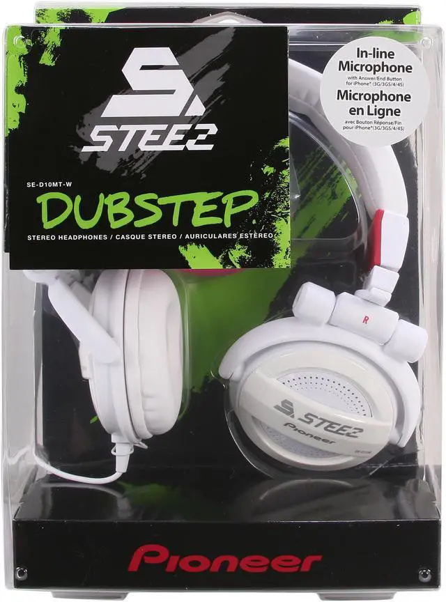Alt view image 9 of 9 - Pioneer SE-D10MT-W STEEZ Dance - Inspired Dubstep On-Ear Headphones with In-Line Mic/Control - White