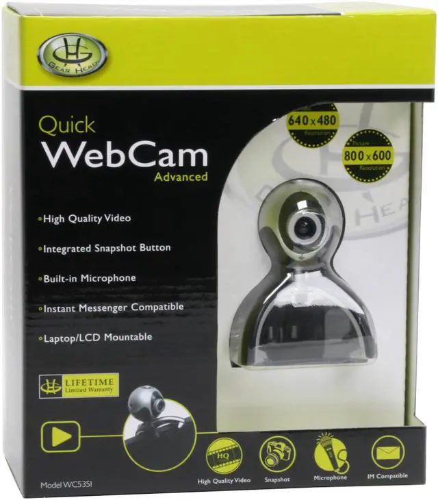 Alt view image 9 of 9 - GEAR HEAD WC535i USB 2.0 Quick WebCam Basic