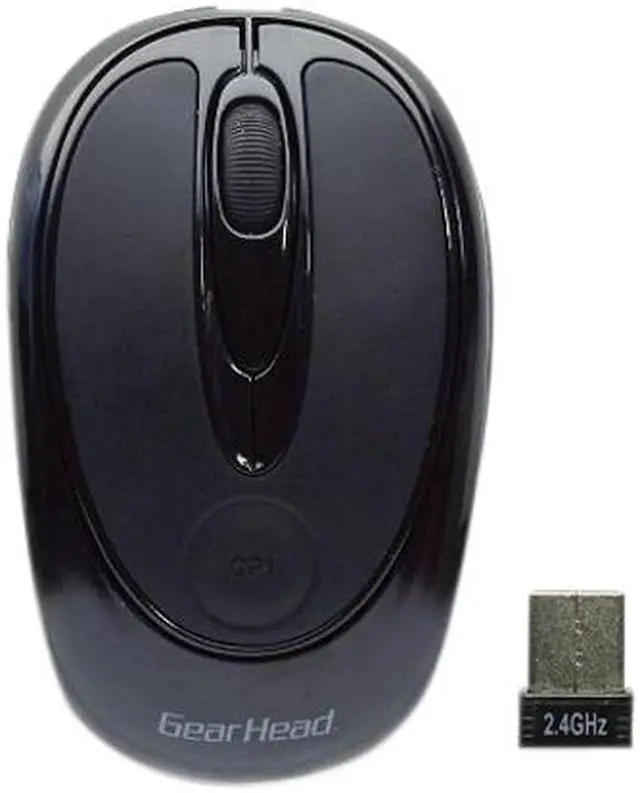 Main image of GEAR HEAD MP2375BLK Black 3 Buttons 1 x Wheel USB Wireless Optical Nano Mouse