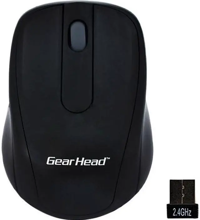 Main image of GEAR HEAD 2.4 GHz Wireless Optical Nano Mouse MP2120BLK Black 2 Buttons 1 x Wheel Bluetooth RF Wireless Optical Mouse
