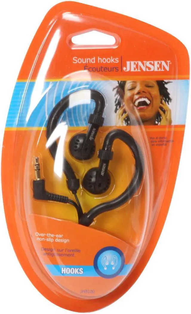 Alt view image 2 of 2 - Jensen JHB-100 3.5mm Connector Earbud Lightweight Ear-Hook Headphones