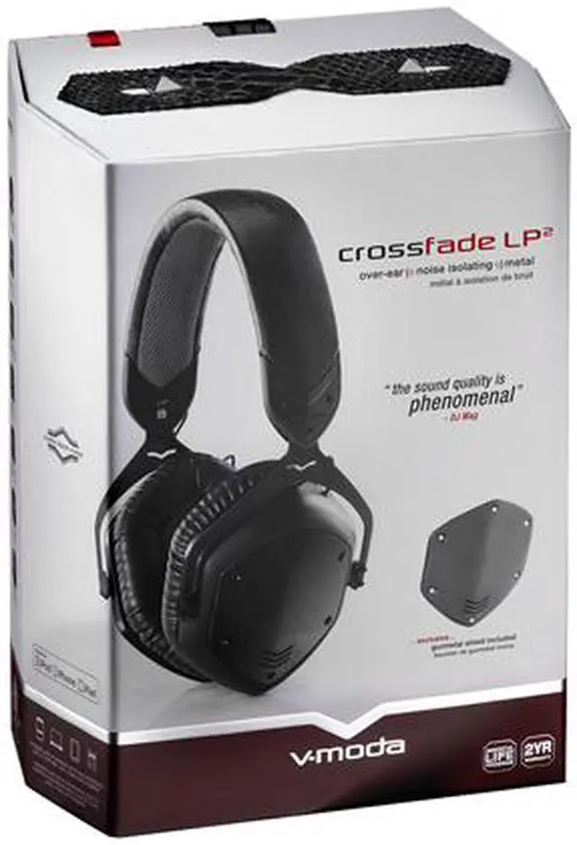Alt view image 7 of 7 - V-Moda XFL2V-U-MBLACK Crossfade LP2 Special Edition Matte Black Metal Headphone