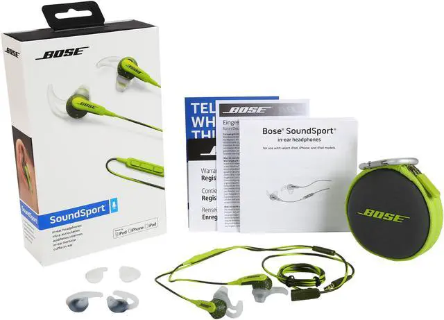 Alt view image 5 of 5 - Bose SoundSport In-Ear Headphones - Energy Green - iOS Devices