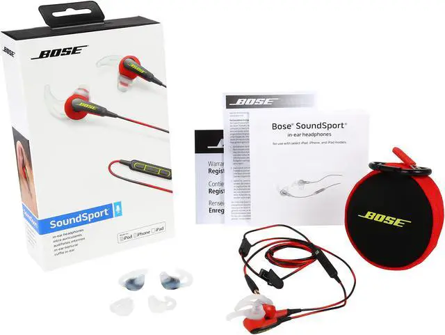Alt view image 5 of 5 - Bose SoundSport In-Ear Headphones - Power Red - iOS Devices