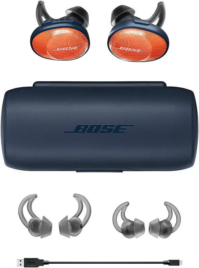 Alt view image 4 of 5 - Bose SoundSport Free Truly Wireless Sport Headphones - Orange/Navy