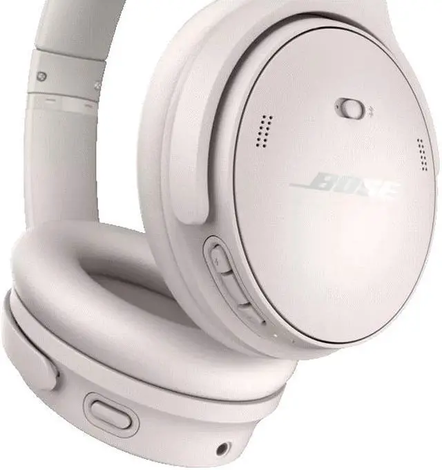 Alt view image 8 of 9 - Bose QuietComfort Wireless Noise Cancelling Over-the-ear Headphones  - White Smoke