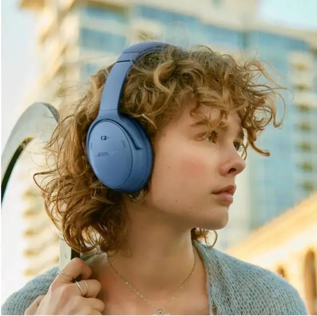 Alt view image 3 of 7 - Bose QuietComfort Wireless Noise Cancelling Over-the-ear Headphones - Blue Dusk