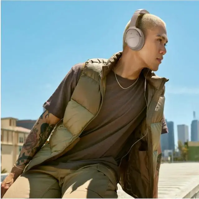 Alt view image 5 of 7 - Bose QuietComfort Wireless Noise Cancelling Over-the-ear Headphones - Sandstone