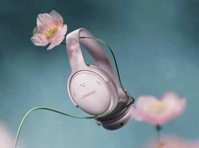 Alt view image 3 of 8 - Bose QuietComfort Active Noise Cancelling Bluetooth Headphones - Petal Pink