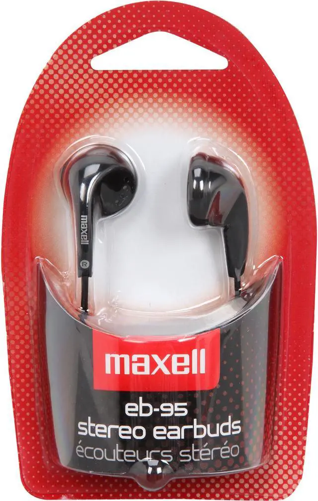 Alt view image 2 of 2 - Maxell 190560 3.5mm L-plug Connector Earbud EB95 Dynamic Earbuds (Black)