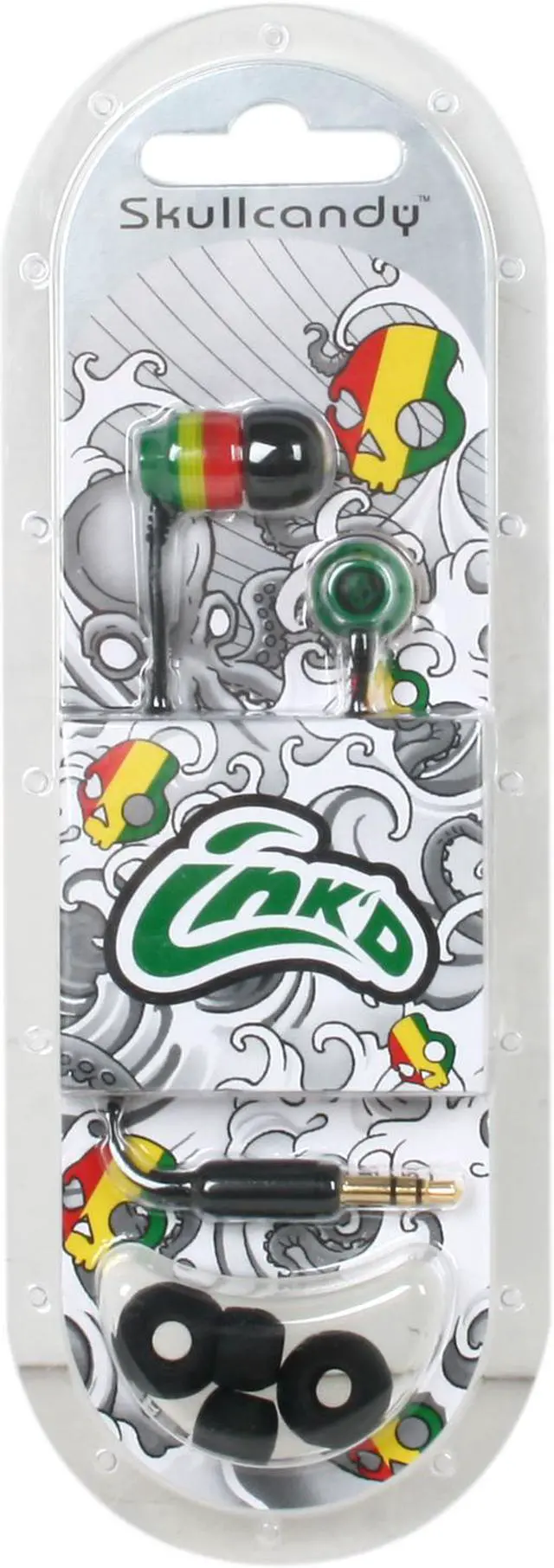 Alt view image 2 of 2 - Skullcandy Ink'd S2INCZ-058 In Ear Earphone, Rasta (2011 Model)
