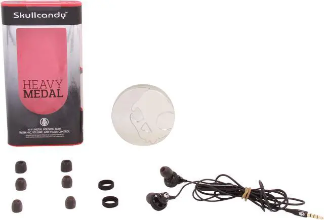 Alt view image 4 of 4 - Skullcandy Heavy Metal Black S2HMCY-003 3.5mm Connector In-Ear Headphones with Microphone (Black)