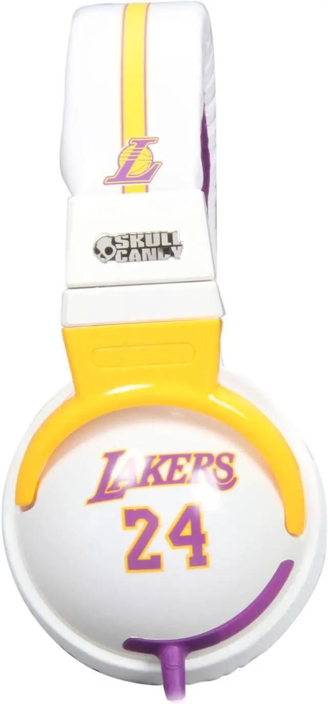 Alt view image 3 of 7 - Skullcandy Hesh White SGHEBZ-12 3.5mm Connector Circumaural Headphone with Mic - NBA Lakers White (2011 Model)