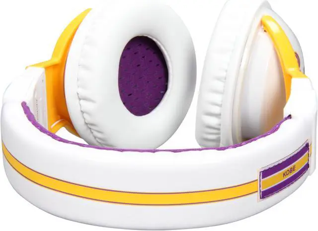 Alt view image 5 of 7 - Skullcandy Hesh White SGHEBZ-12 3.5mm Connector Circumaural Headphone with Mic - NBA Lakers White (2011 Model)