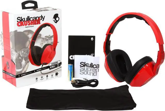 Alt view image 8 of 8 - Skullcandy Red/Black S6SCFY-059 Crusher with Mic Premium Wired Headphone