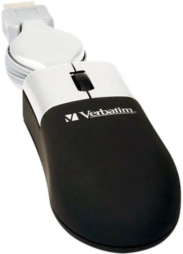 Main image of Verbatim 49003 Black/Silver 3 Buttons 1 x Wheel USB Wired Optical Mini travel Mouse