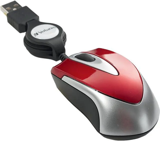 Main image of Verbatim 97255 Red 1 x Wheel USB Wired Optical Travel Mouse