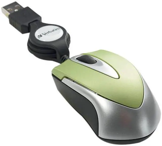Main image of Verbatim 97254 Green 1 x Wheel USB Wired Optical Travel Mouse