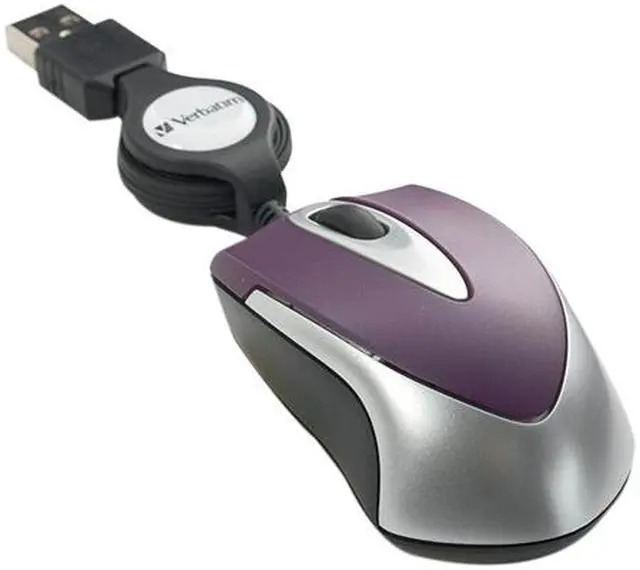 Main image of Verbatim 97253 Purple 1 x Wheel USB Wired Optical Travel Mouse
