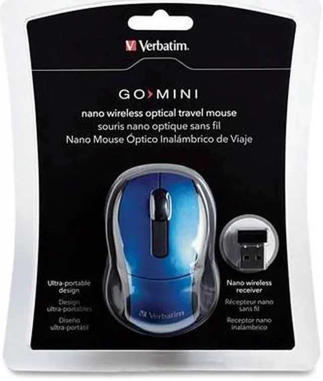 Alt view image 4 of 4 - Verbatim 97471 Blue 3 Buttons 1 x Wheel USB RF Wireless Optical Mouse