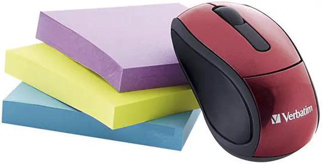 Alt view image 5 of 6 - Verbatim 97540 Red 3 Buttons 1 x Wheel USB 2.0 RF Wireless Optical Mini Travel Mouse