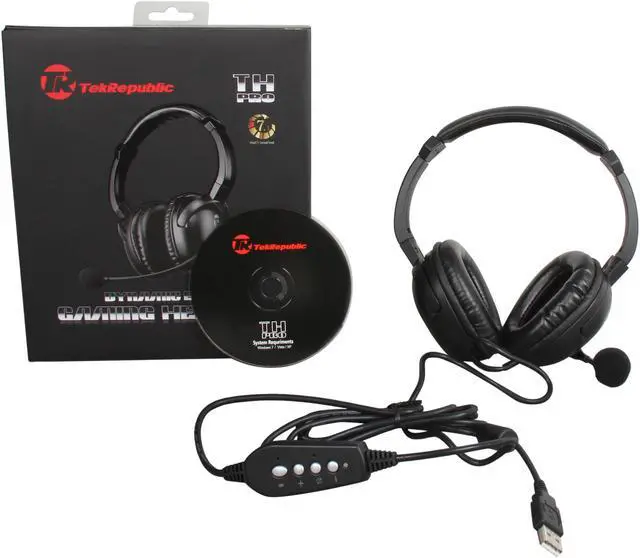 Alt view image 6 of 6 - Tek Republic TH Pro USB Connector Circumaural Dynamic Bass Virtual 7.1 Surround Sound Gaming Headset