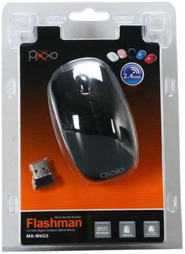 Alt view image 5 of 5 - Pixxo MA-W6G5 Black 3 Buttons 1 x Wheel USB 2.4 GHz Wireless Optical Mouse