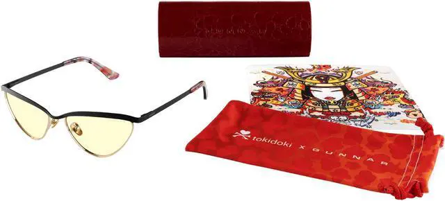 Alt view image 2 of 5 - GUNNAR TOKIDOKI YEAR OF THE DRAGON Computer Glasses Onyx/Gold Frame (Amber Lens) 65% Blue Light & 100% UV Protection, YOD-12701