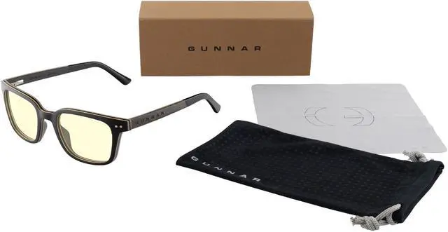 Alt view image 2 of 4 - GUNNAR MUIR Computer Glasses Ebony Frame (Amber Lens) 65% Blue Light & 100% UV Protection, MUR-12301