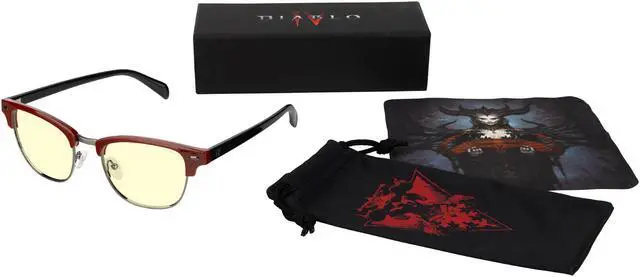 Alt view image 2 of 5 - GUNNAR DIABLO IV SANCTUARY EDITION Computer Glasses Blood Onyx Frame (Amber Lens) Tint 65% Blue Light & 100% UV Protection, DBL-66601