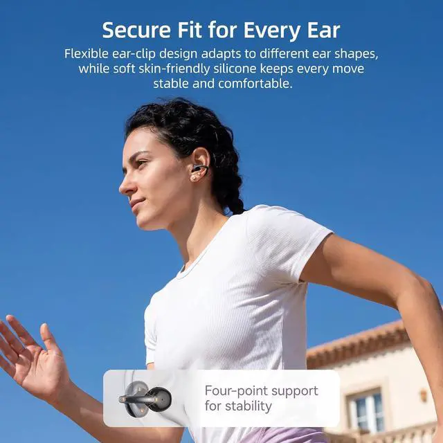 Alt view image 5 of 10 - NANK Clip Super2, Clip On Earbuds Open Ear, Bluetooth 6.0, 30H Playtime, Clip-on Headphones, Dual Device Connection, Touch Control, Type-C Charging, Secure Comfort for Running, Workout & Daily Use